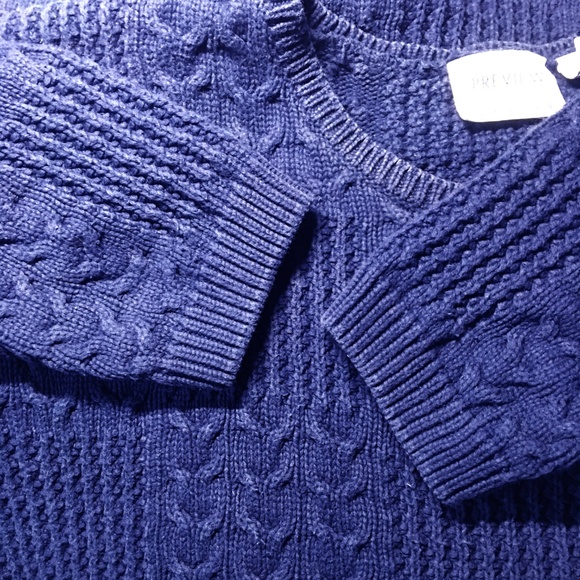 Preview (Nordstrom) Navy Blue Cable Knit Sweater M - Picture 5 of 7